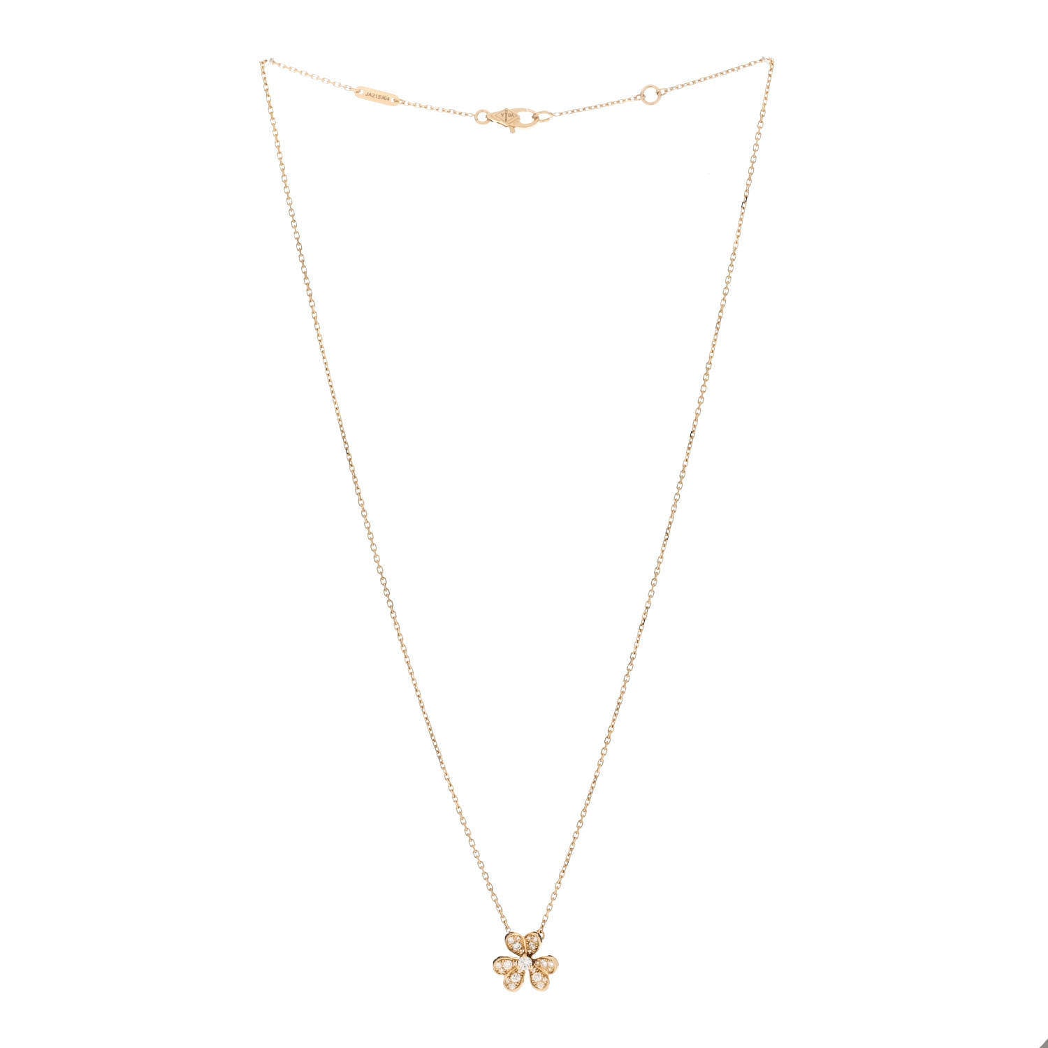 Van Cleef & Arpels 18K Yellow Gold Diamond Mini Frivole Pendant Pave Necklace 3 of 5