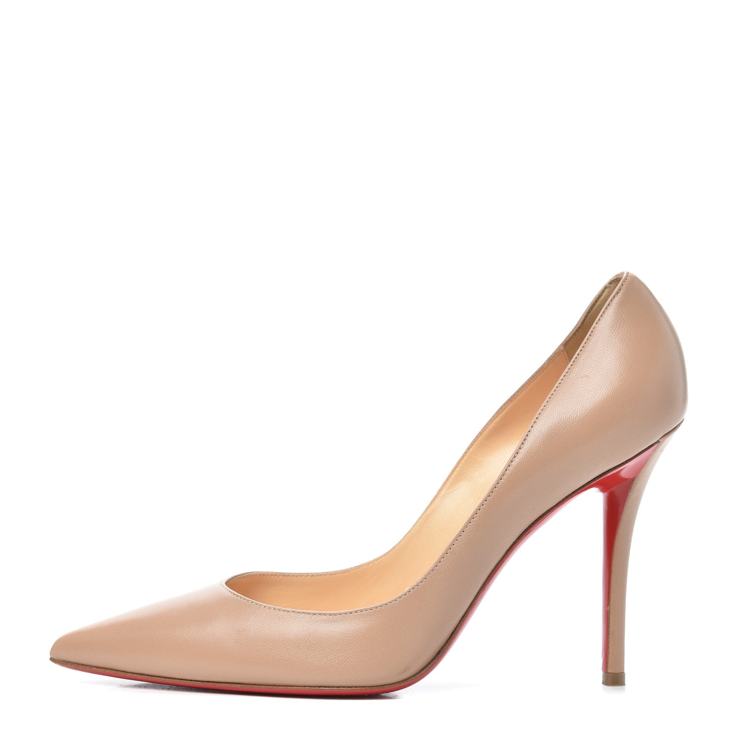 Christian Louboutin Nappa Apostrophy 100 Pumps 39.5 Nude 1 of 7