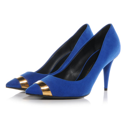 FASHIONPHILE GIUSEPPEZANOTTISuedePointedCapToeKleinPumpsBlue38 3 of 6