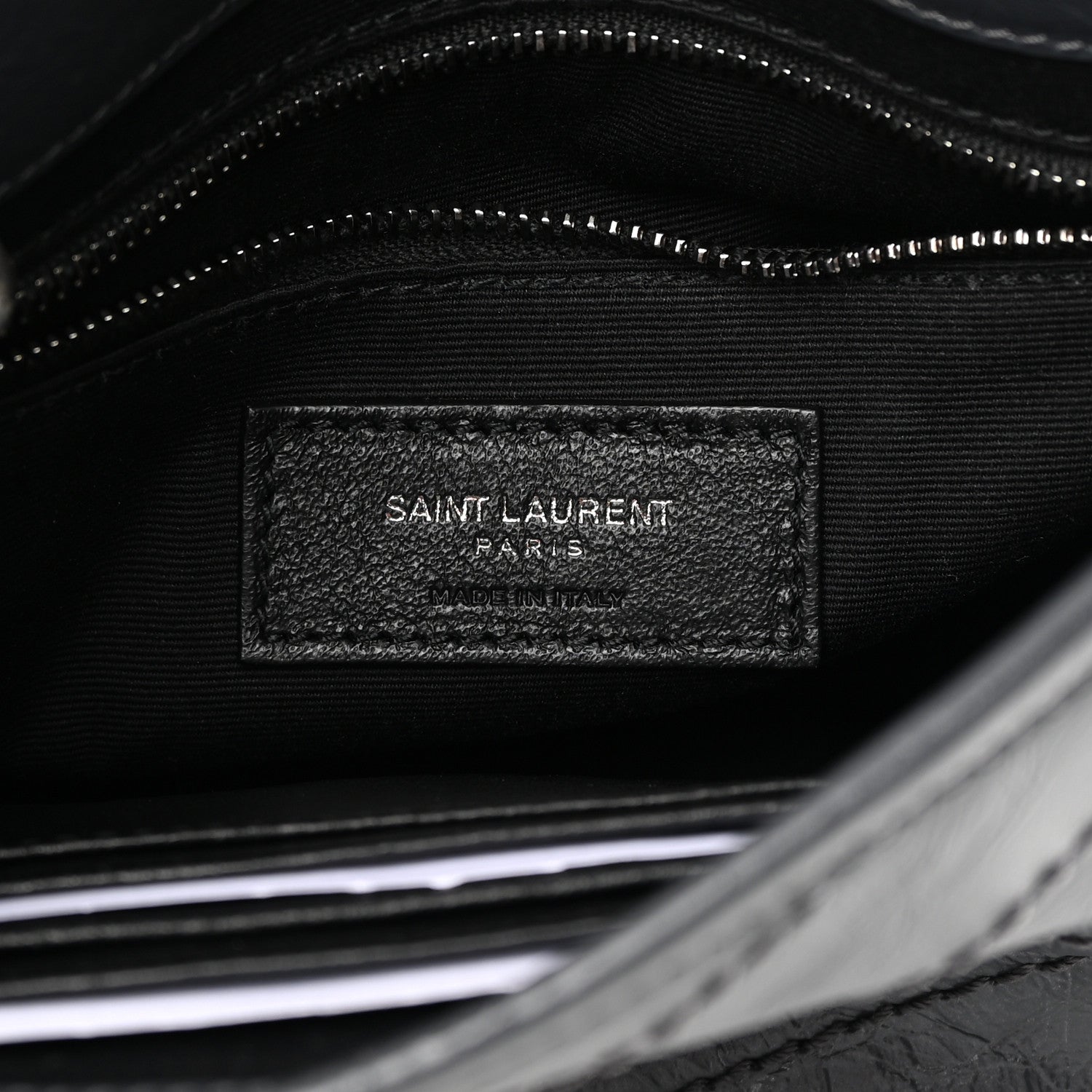 Saint Laurent Crinkled Calfskin Matelasse Monogram Niki Chain Wallet Fog 7 of 12