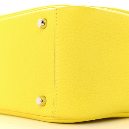 Hermes Taurillon Clemence Maxi Quadrille Mini Lindy 20 Lime Citron 10 of 12