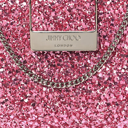 Jimmy Choo Coarse Glitter Clutch Pink 8 of 10