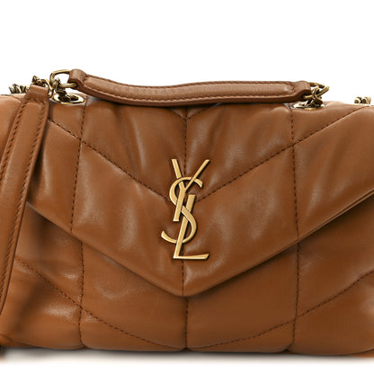 Saint Laurent Lambskin Quilted Toy Loulou Puffer Monogram Chain Satchel Miel Dark 9 of 11
