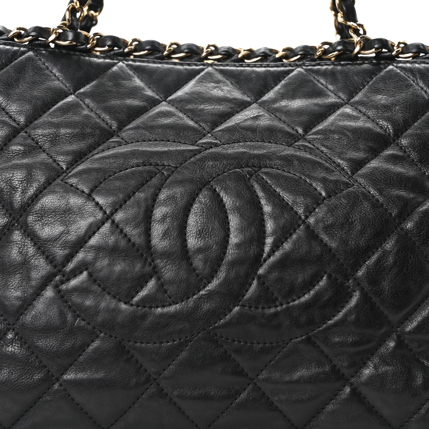 Chanel Calfskin Quilted Small Chain Me Tote Black 8 of 10