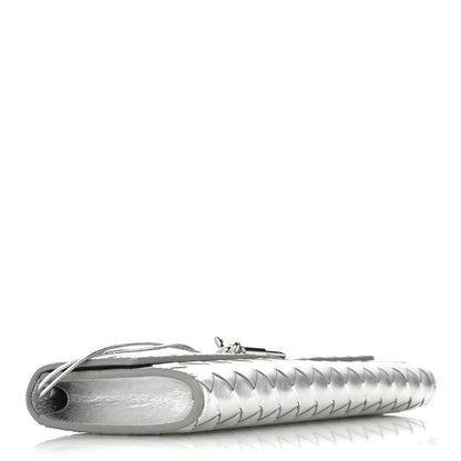 Bottega Veneta Metallic Nappa Intrecciato Long Andiamo Top Handle Silver 4 of 10