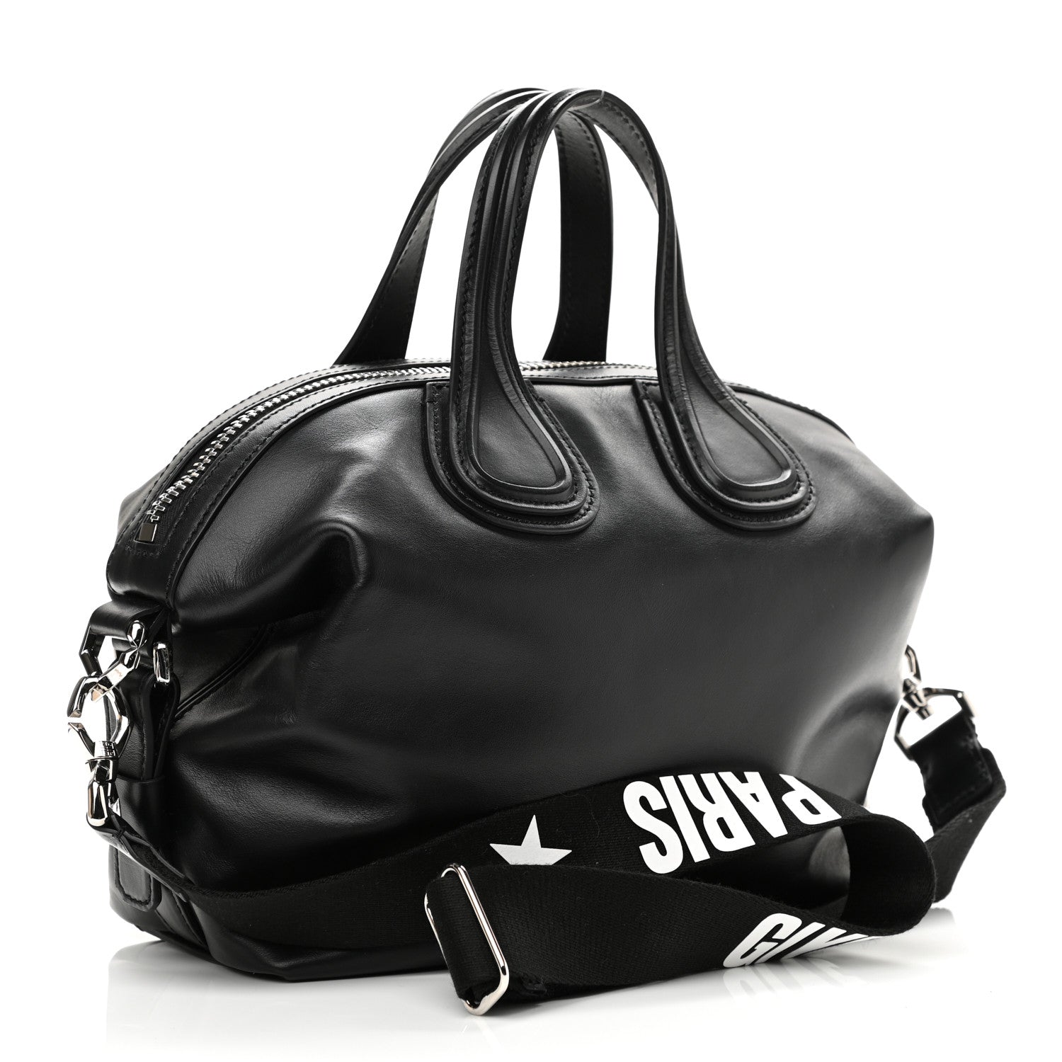 Givenchy Waxed Calfskin Small Nightingale Logo Strap Black 3 of 10