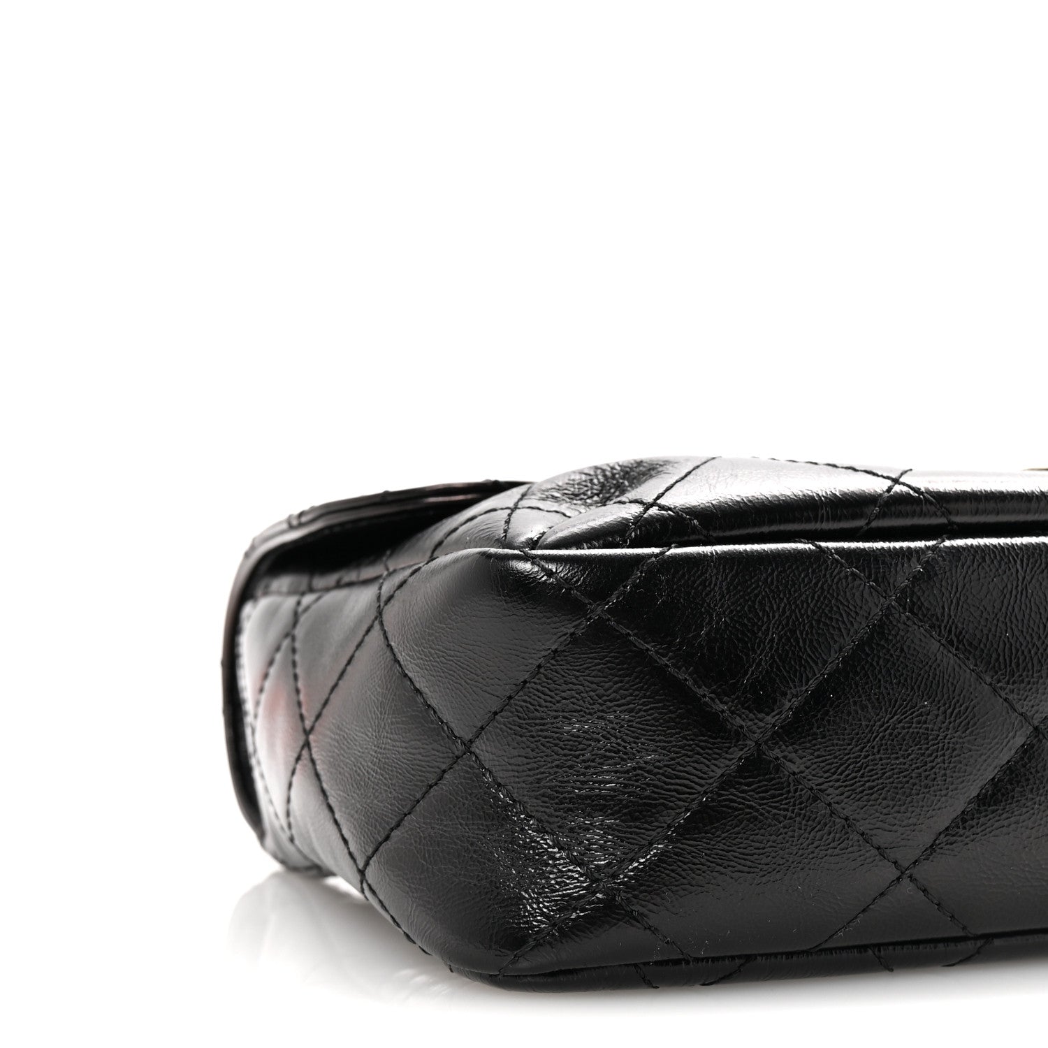 Chanel Shiny Goatskin Quilted Medium Flap Black 9 of 10