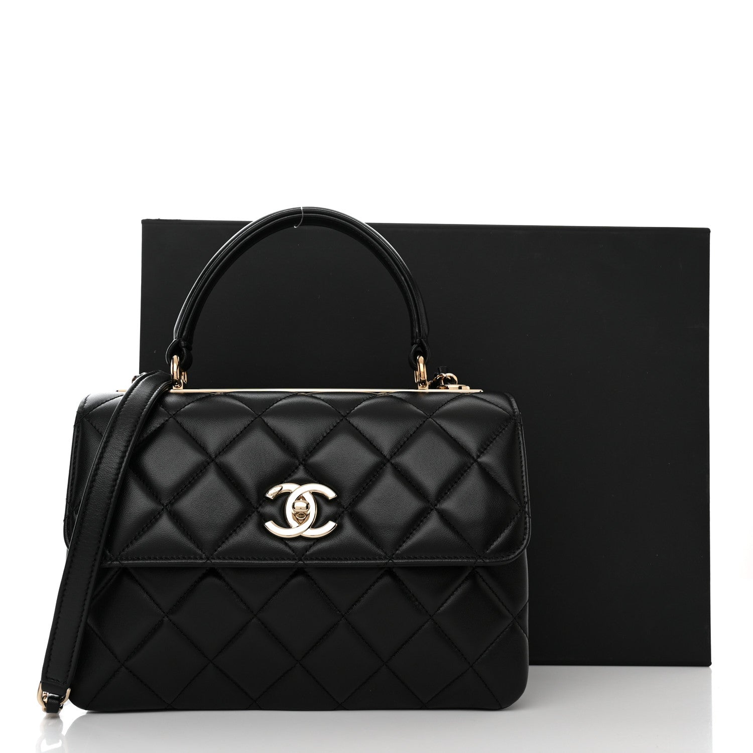 Chanel Lambskin Quilted Small Trendy CC Dual Handle Flap Bag Black 11 of 11