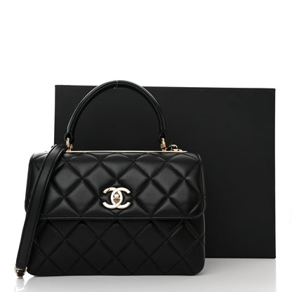 Chanel Lambskin Quilted Small Trendy CC Dual Handle Flap Bag Black 11 of 11