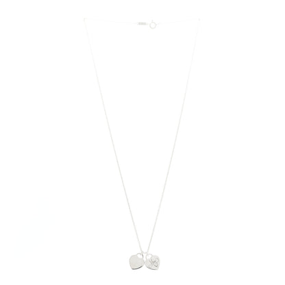 Tiffany Sterling Silver Double Heart Tag Mom Pendant Necklace 3 of 6