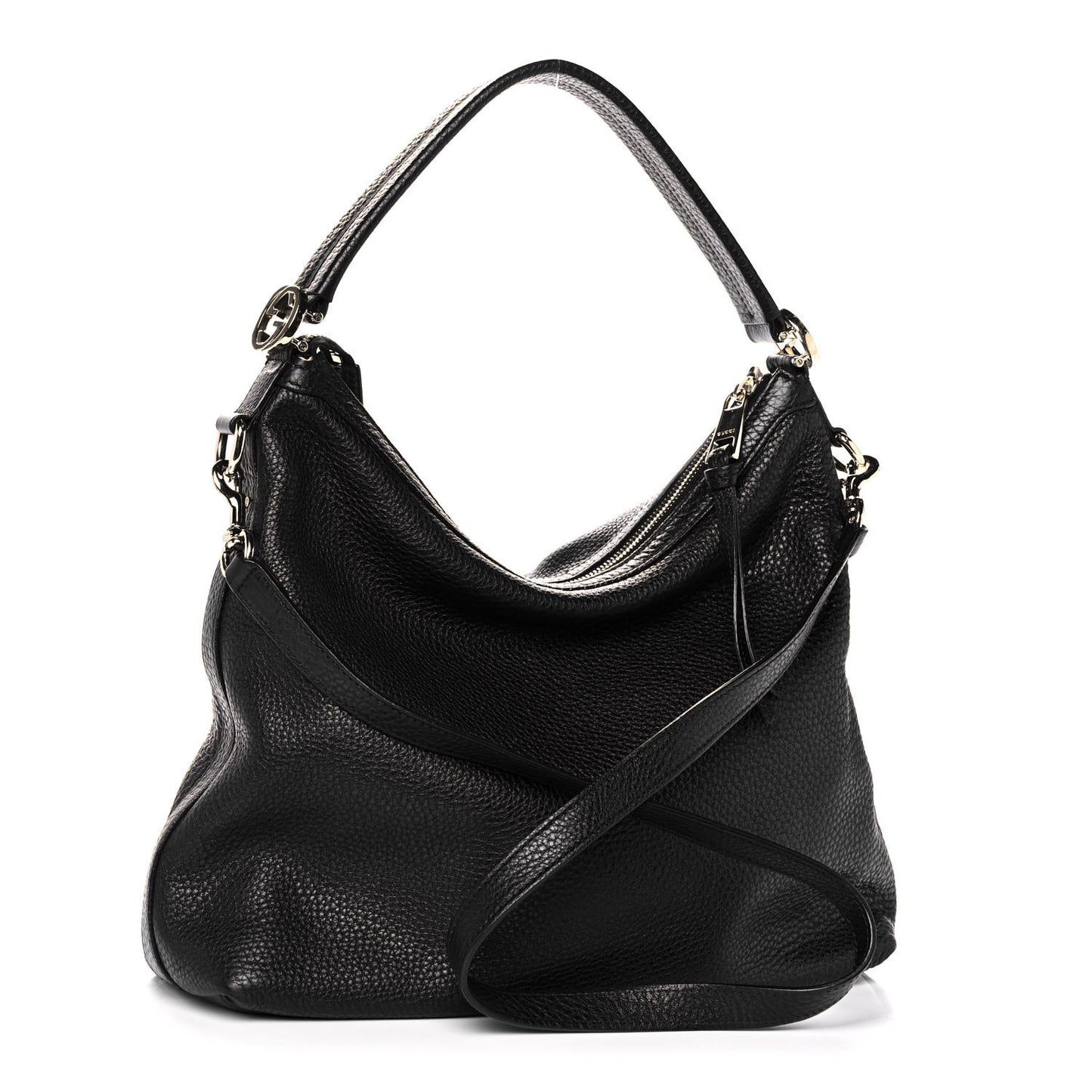 Pebbled Calfskin Small Miss GG Hobo Black