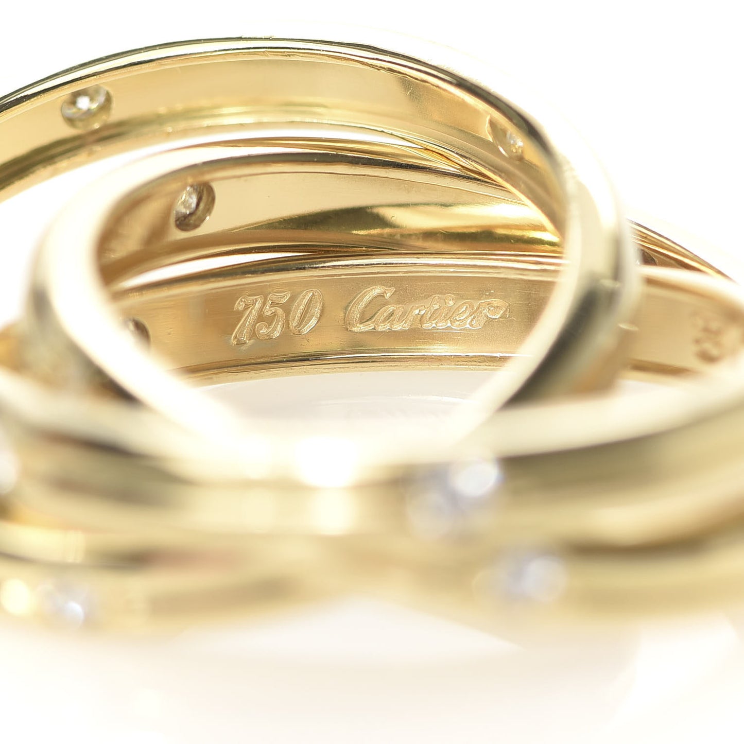 18K Yellow Gold Diamond Constellation Trinity Ring 50 5.25