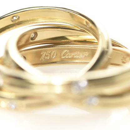 Cartier 18K Yellow Gold Diamond Constellation Trinity Ring 50 5.25 5 of 5