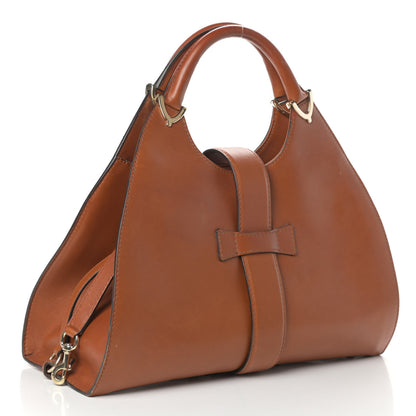 Gucci Calfskin Medium Stirrup Top Handle Bag Brown 3 of 10