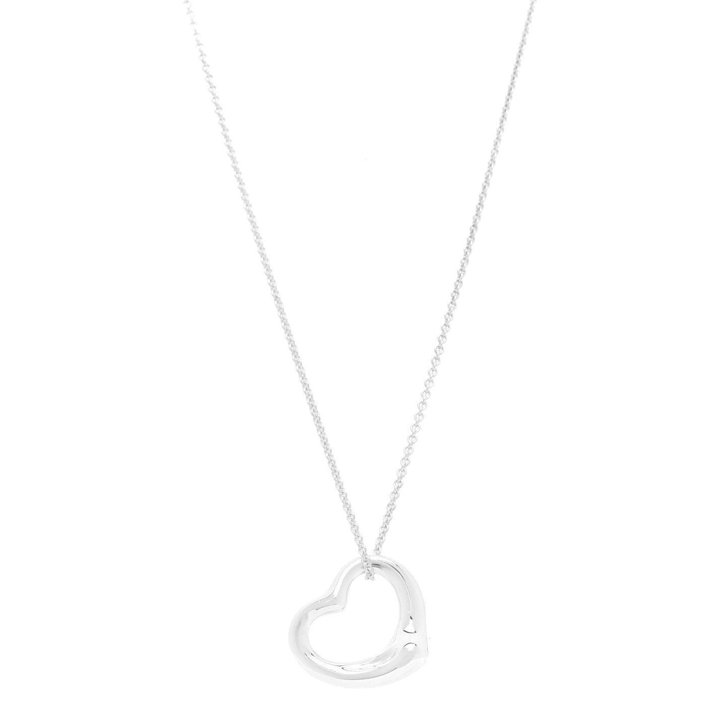 Sterling Silver 22mm Elsa Peretti Open Heart Pendant Necklace