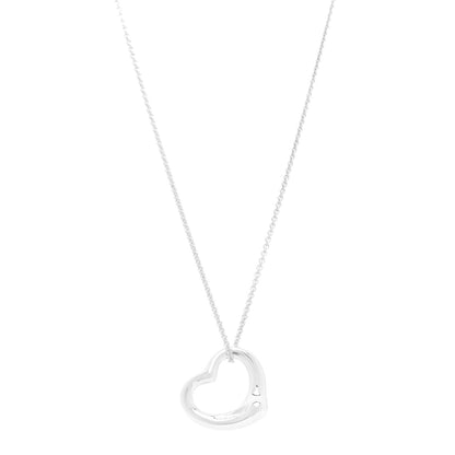 Tiffany Sterling Silver 22mm Elsa Peretti Open Heart Pendant Necklace 1 of 6