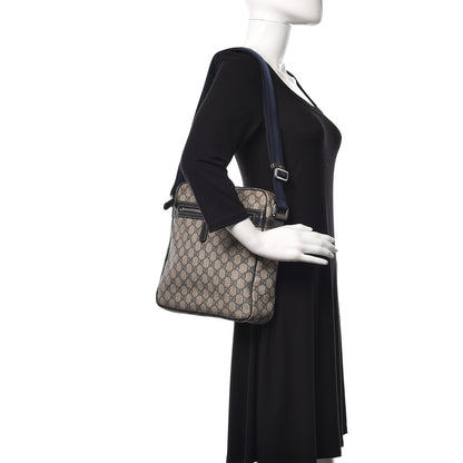 Gucci GG Plus Monogram Selleria Calfskin Medium Messenger Bag Beige Blue 2 of 15