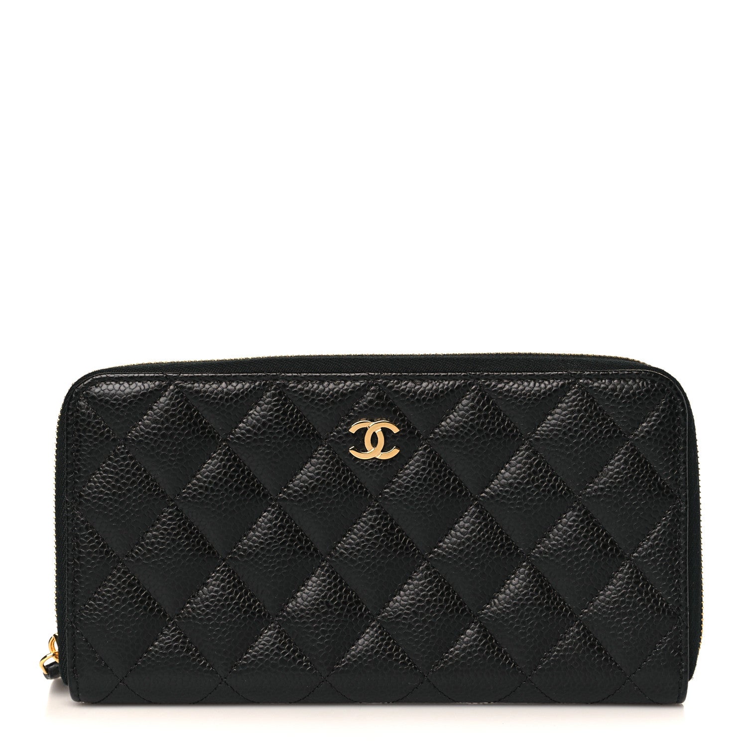 Chanel Caviar Quilted Large Gusset Zip Around Wallet Black 1 of 8