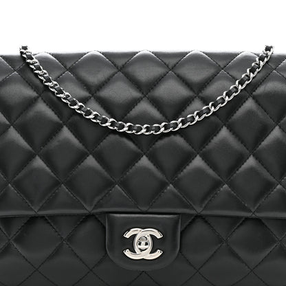 Chanel Lambskin Quilted Clutch With Chain Flap Black 8 of 14