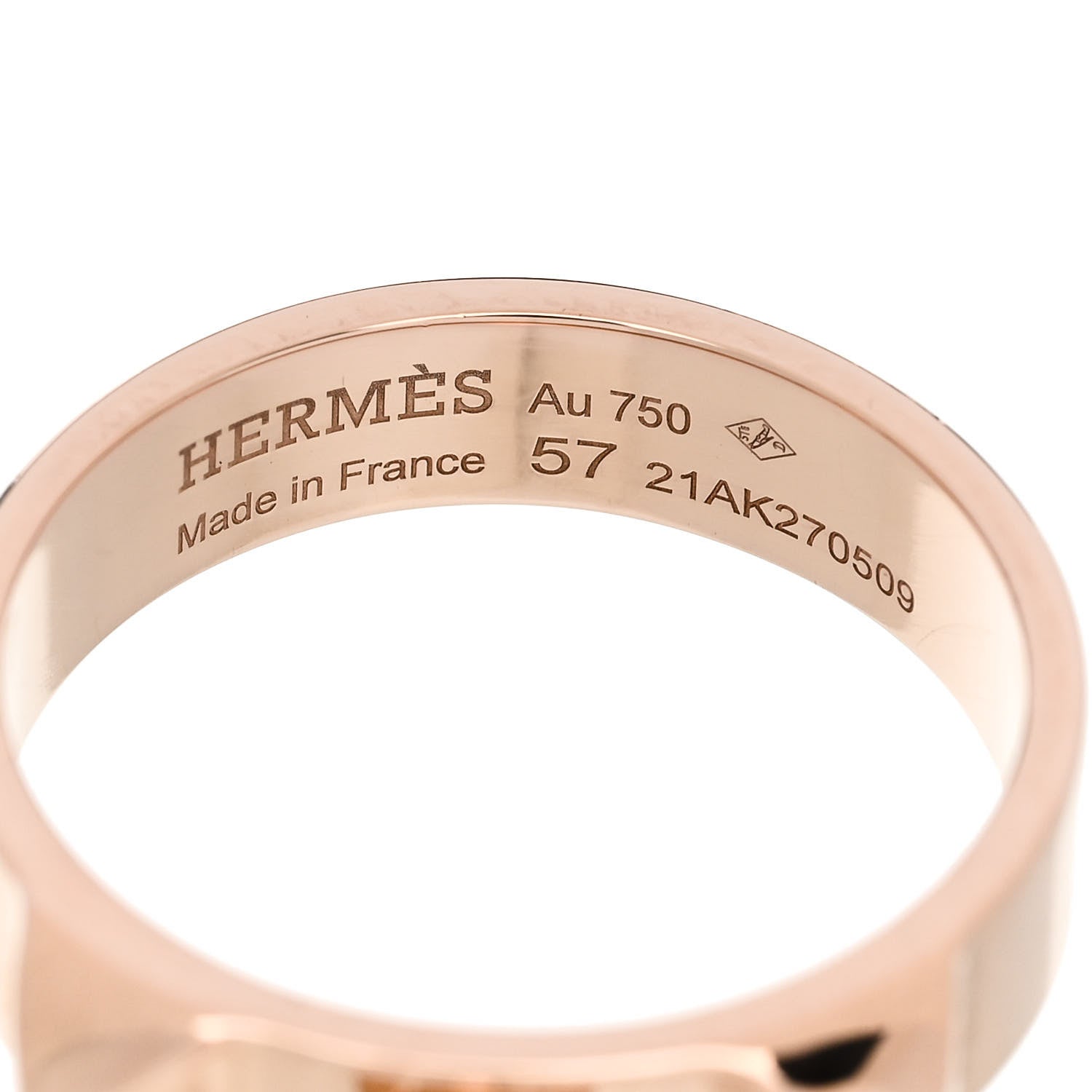 Hermes 18K Rose Gold PM Collier De Chien Ring 57 8 4 of 4