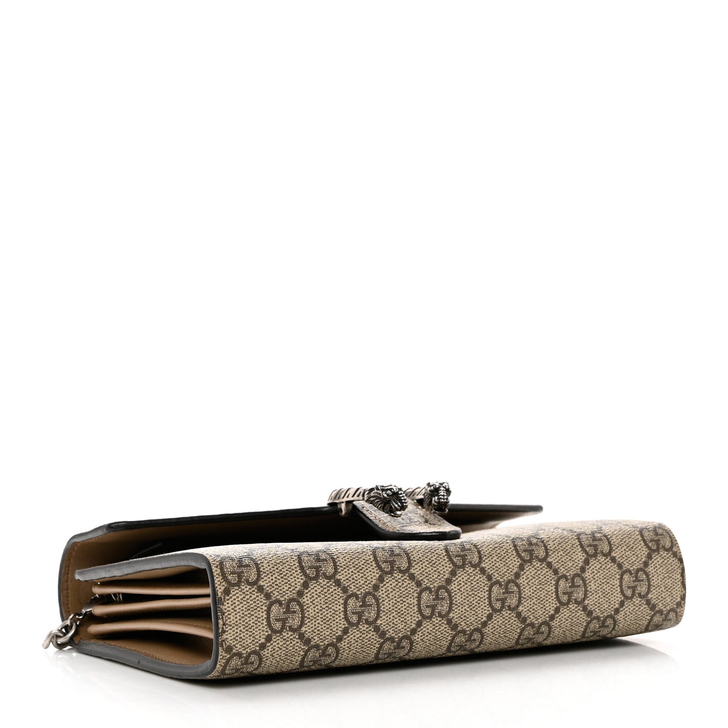 GG Supreme Monogram Mini Dionysus Chain Wallet Beige Taupe