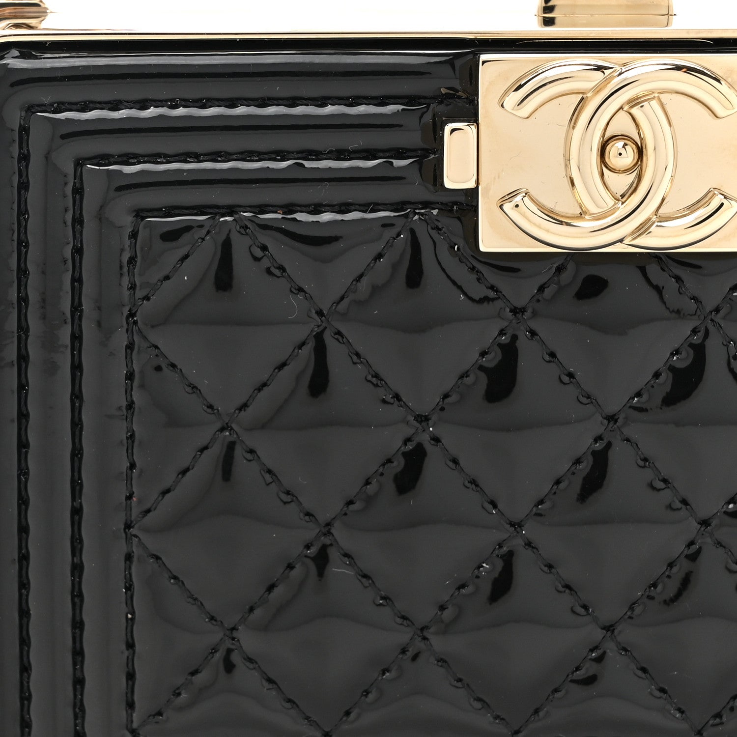 Chanel Patent Calfskin Boy Minaudiere Black 8 of 11