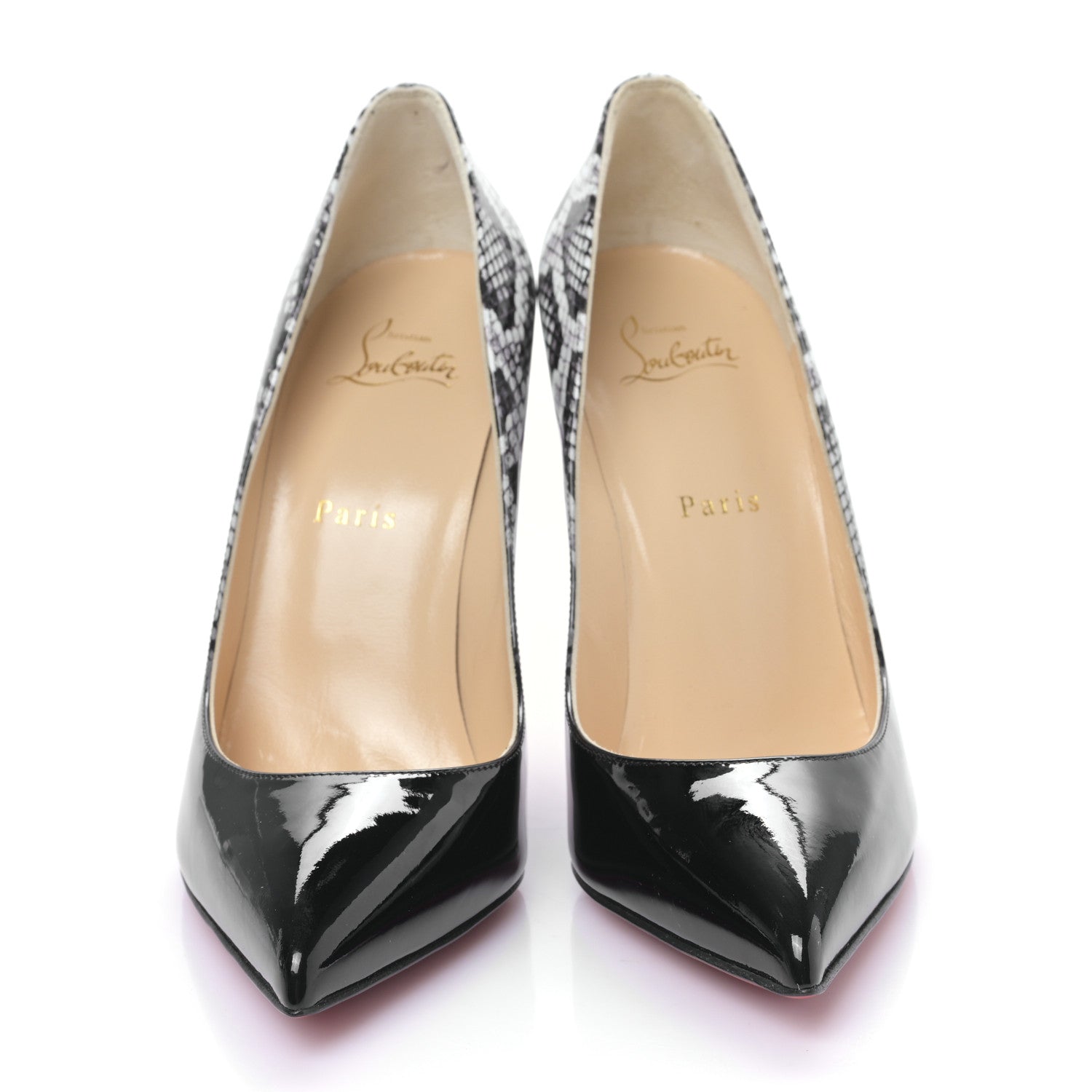 Christian Louboutin Patent Degrade Snakeskin Printed Pigalle Follies 100 Pumps 40 Black Roccia 2 of 8