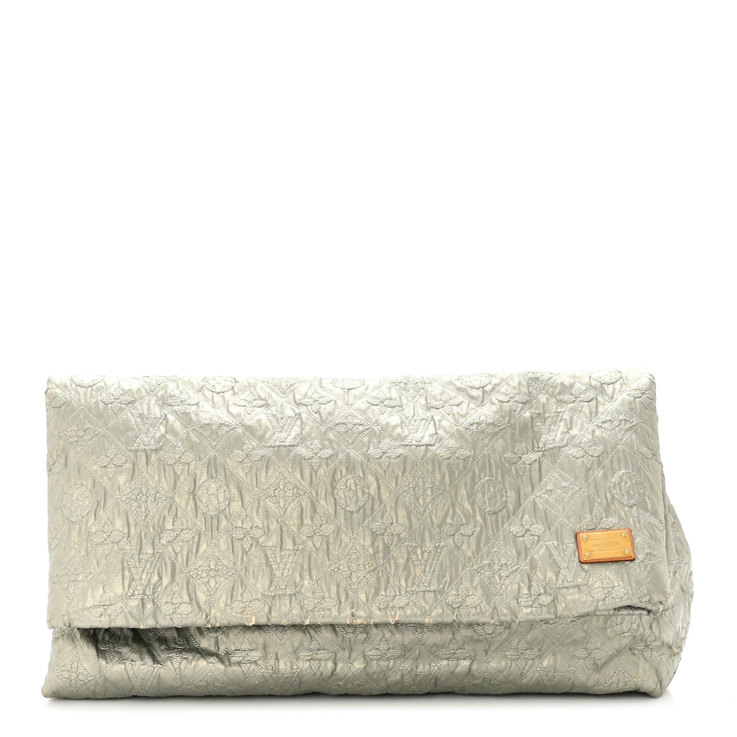 Jacquard Quilted Monogram Limelight Clutch GM Perle