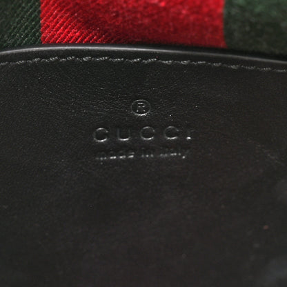 Gucci GG Supreme Monogram Textured Calfskin Small Emblem Shoulder Bag Beige Black 6 of 10