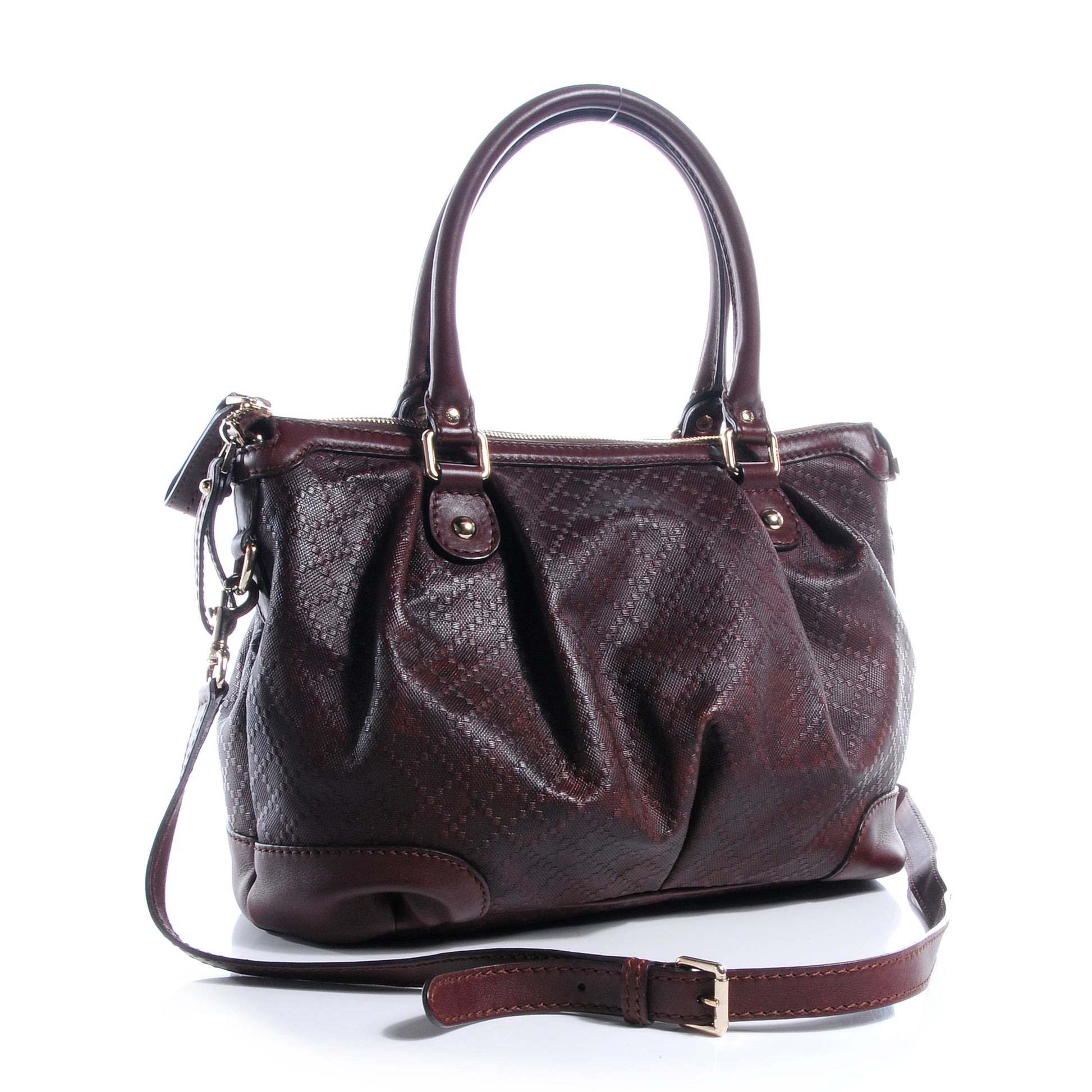 Gucci Leather Diamante Medium Unicef Sukey Top Handle Bag Chocolate 3 of 7