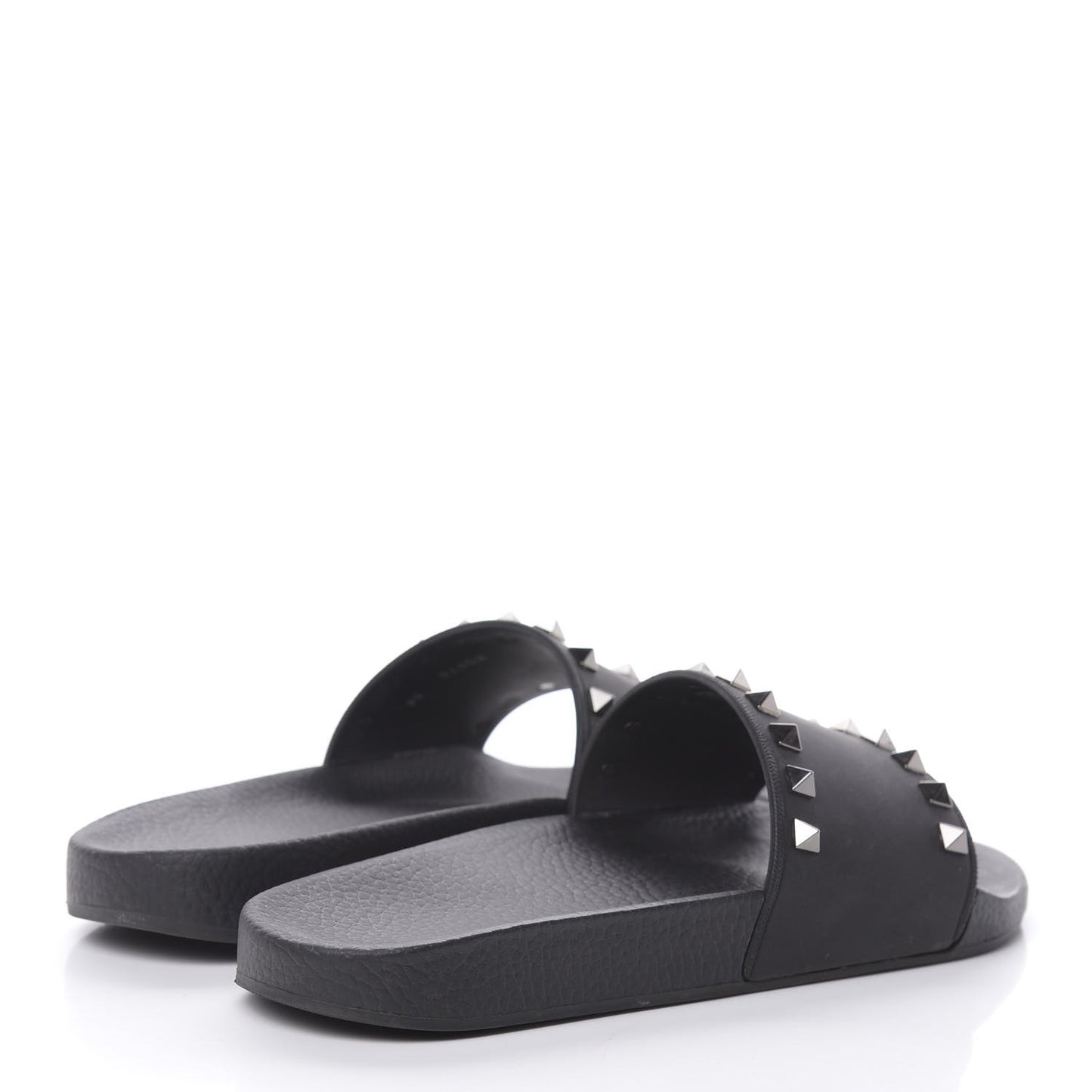 Rubber Rockstud Slide Sandals 38 Black