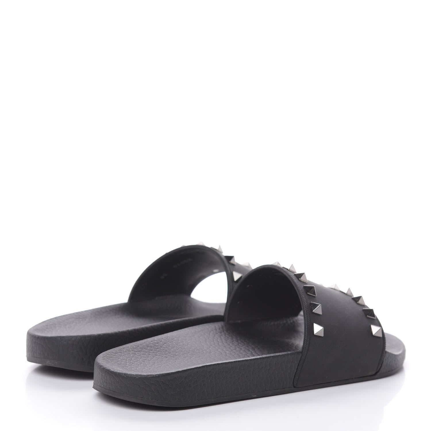 Valentino Garavani Rubber Rockstud Slide Sandals 38 Black 4 of 9