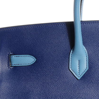 Hermes Epsom Horseshoe Bi-Color Birkin 40 Bleu Sapphire Blue Jean 14 of 27