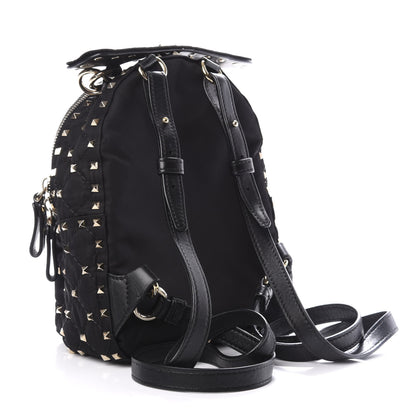Valentino Garavani Nylon Quilted Mini Rockstud Spike Backpack Black 2 of 7