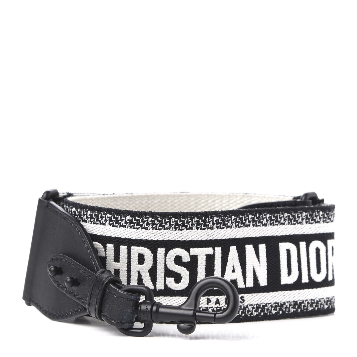 Christian Dior Canvas Embroidered Shoulder Strap Black Ultramatte 1 of 4