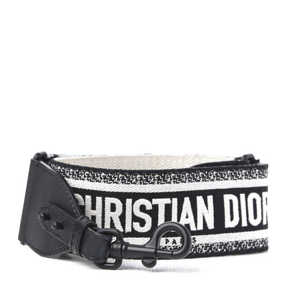 Christian Dior Canvas Embroidered Shoulder Strap Black Ultramatte 1 of 4
