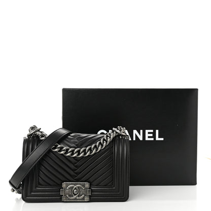 Chanel Lambskin Pleated Small Boy Flap Black 11 of 11