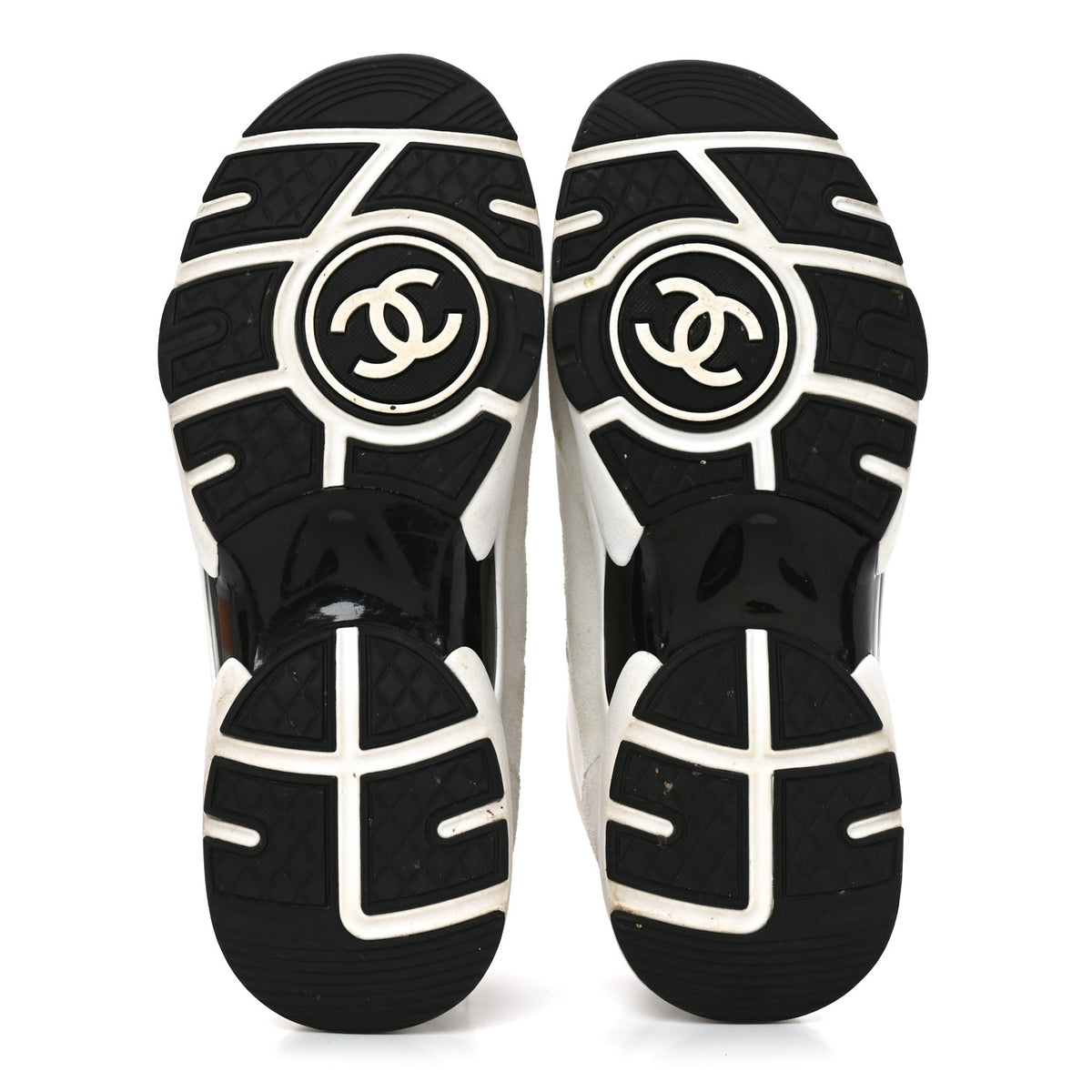 Chanel Calfskin Fabric Sneakers 37 White Silver Fluo Pink 6 of 8