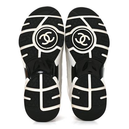 Chanel Calfskin Fabric Sneakers 37 White Silver Fluo Pink 6 of 8