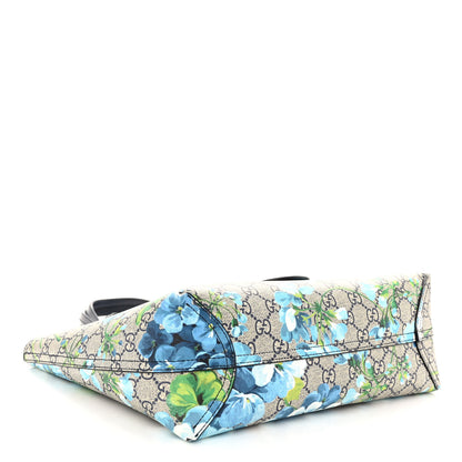Gucci GG Supreme Monogram Blooms Small Reversible Tote Beige Blue Navy 6 of 15