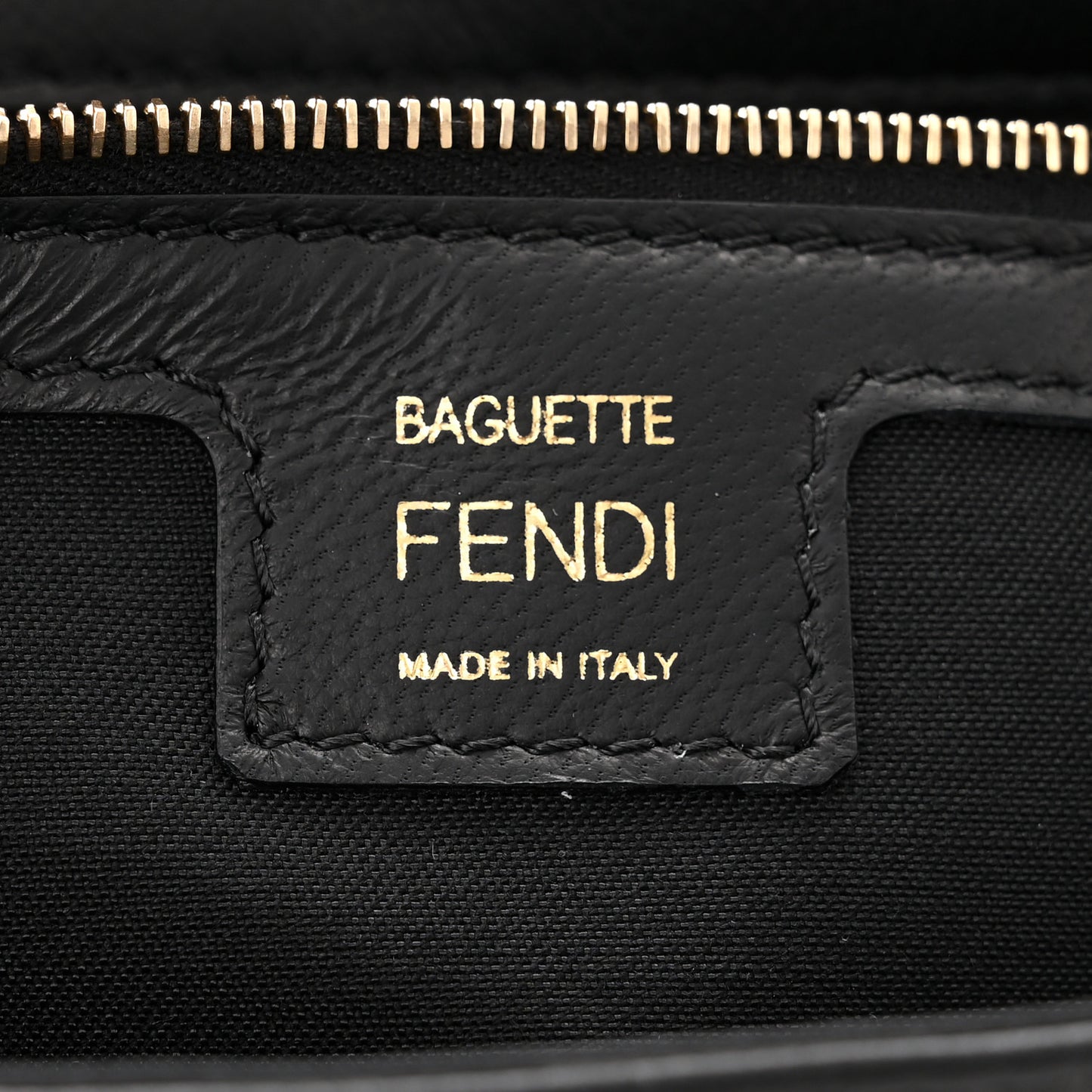 Nappa FF 1974 Embossed Large Baguette Black