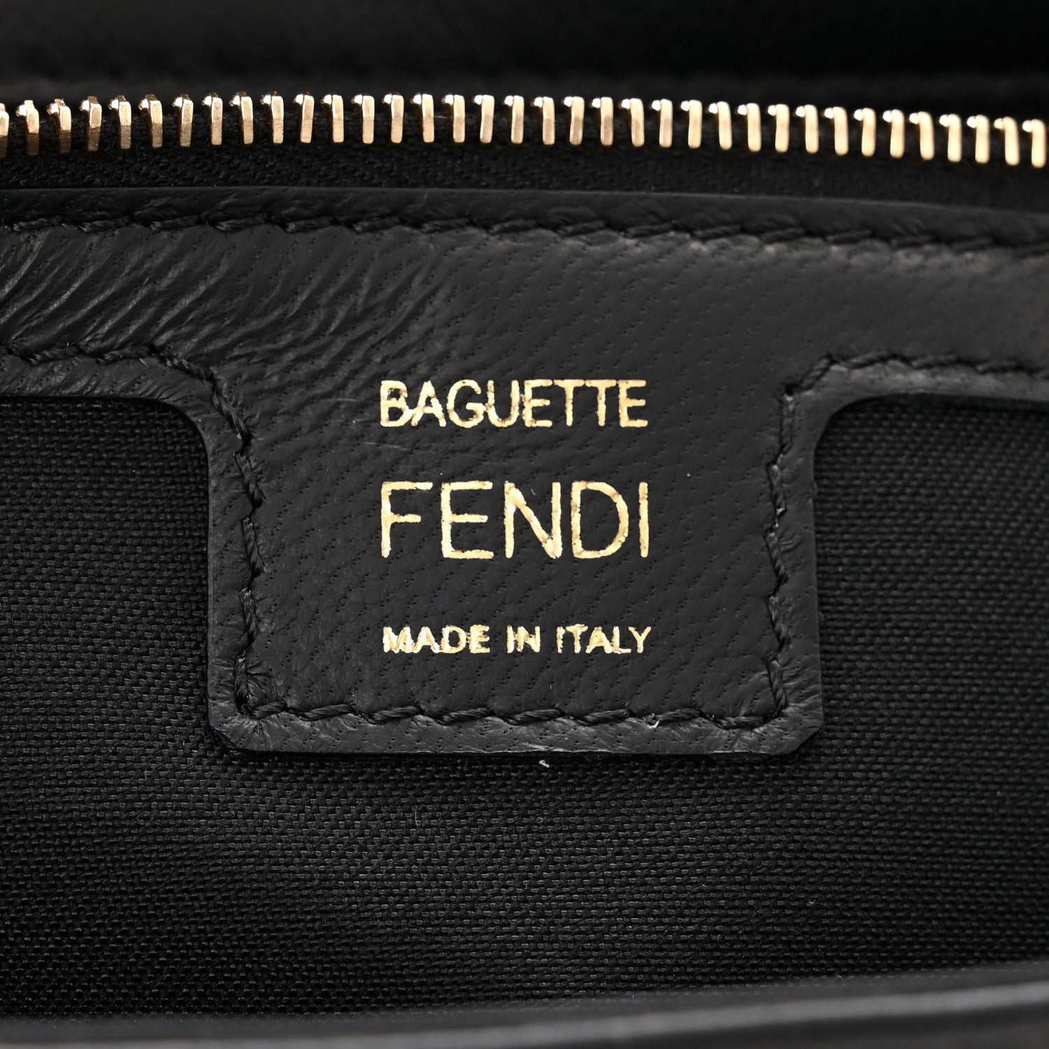 Fendi Nappa FF 1974 Embossed Large Baguette Black 6 of 10