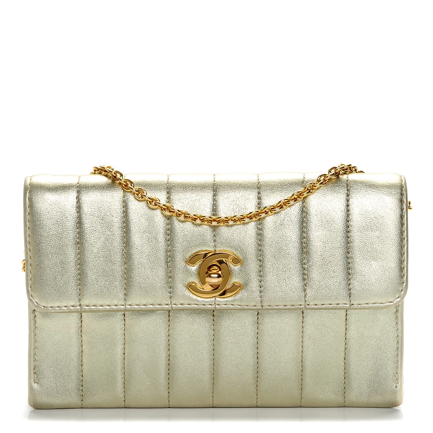 Chanel Lambskin Vertical Quilted Mini Flap Light Gold 1 of 7