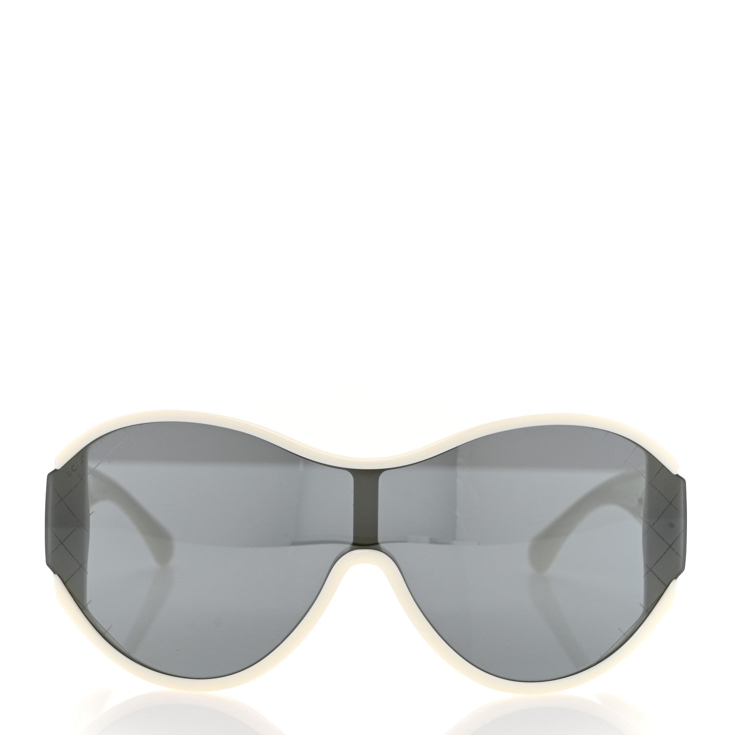 Chanel Acetate Mirror Shield Sunglasses 71476A White 3 of 7