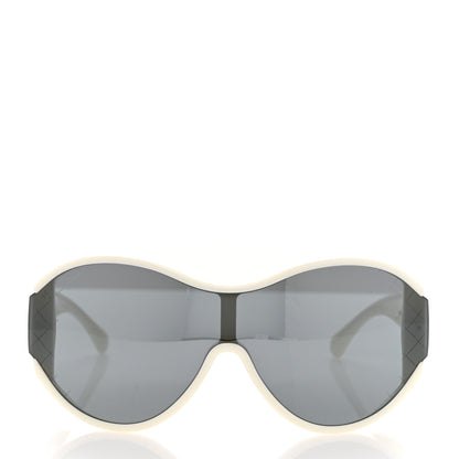 Chanel Acetate Mirror Shield Sunglasses 71476A White 3 of 7