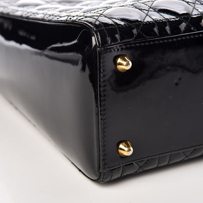 Christian Dior Patent Cannage Large Lady Dior Black 5 of 10