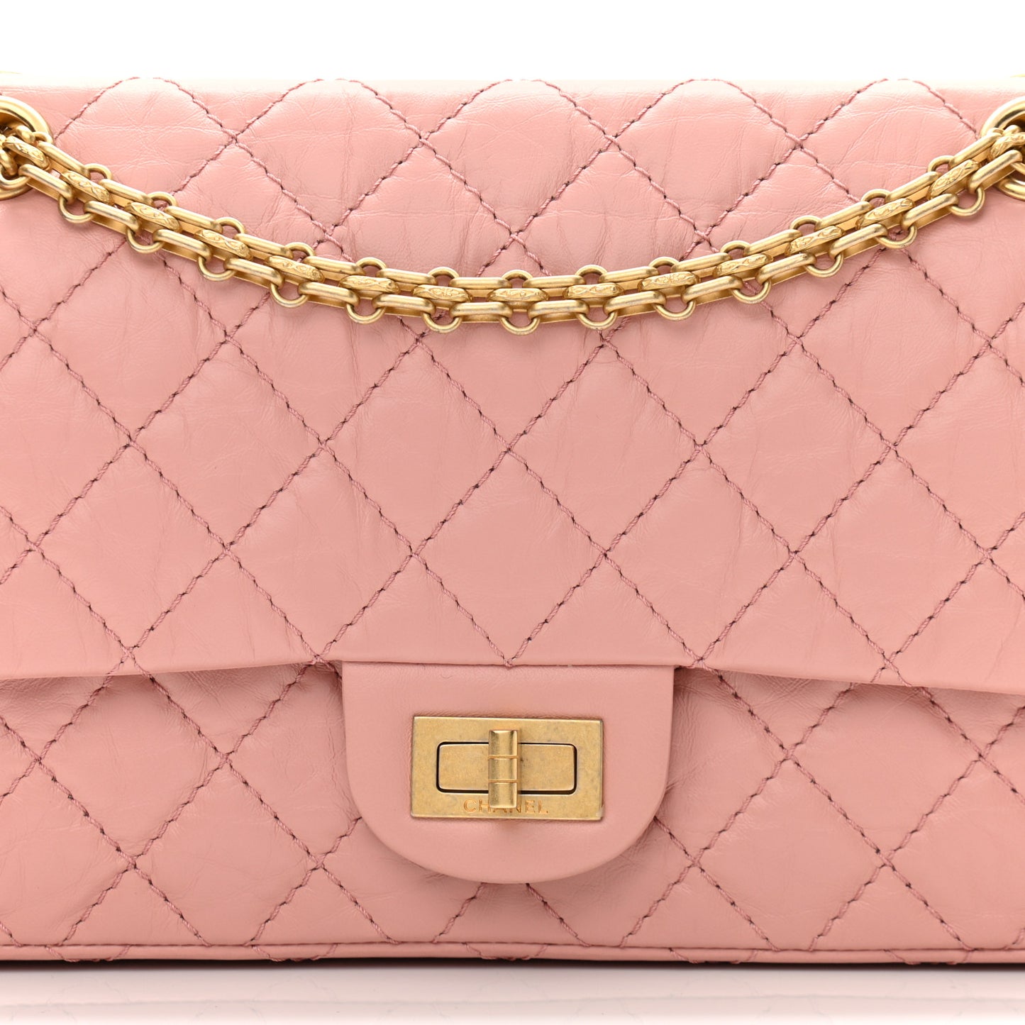 Aged Calfskin Quilted 2.55 Reissue 225 Flap Pink