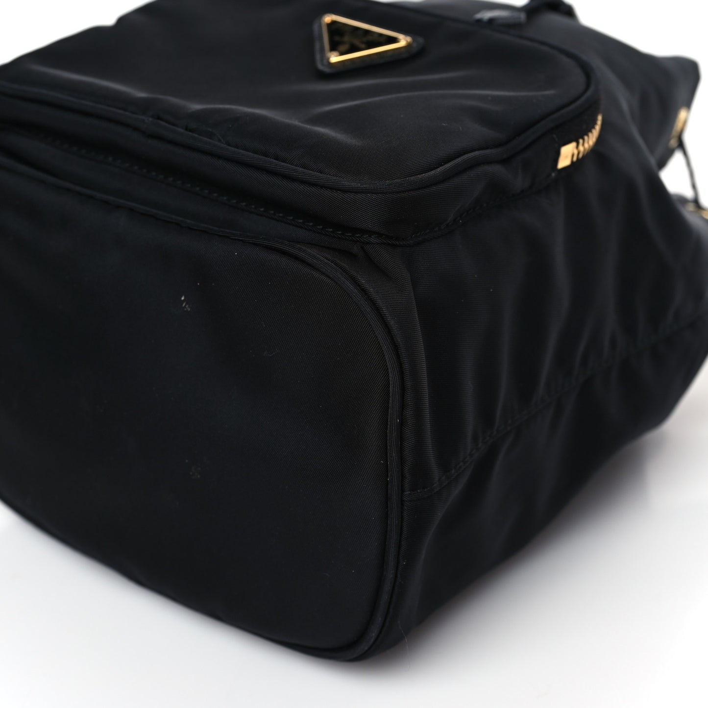 Saffiano Tessuto Nylon Mini Bucket Crossbody Bag Black