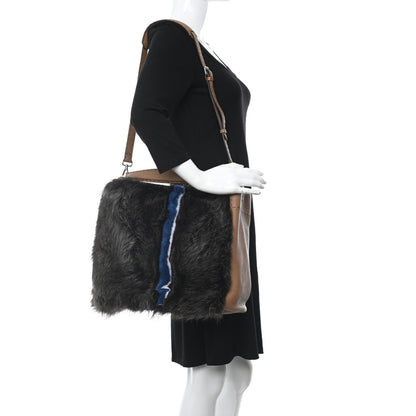 Fendi Mink Fur Calfskin Romano Selleria Anna Bucket Bag Mou 2 of 10