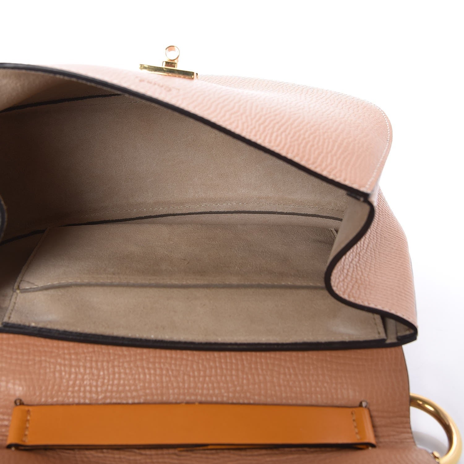 Chloe Grained Calfskin Lambskin Drew Shoulder Bag Wet Sand Sunflower 5 of 7